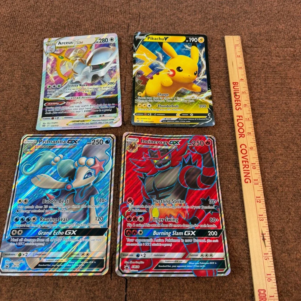 Pokemon Jumbo Cards Lot Arceus VSTAR Pikachu V Primarina GX Incineroar GX 4pc